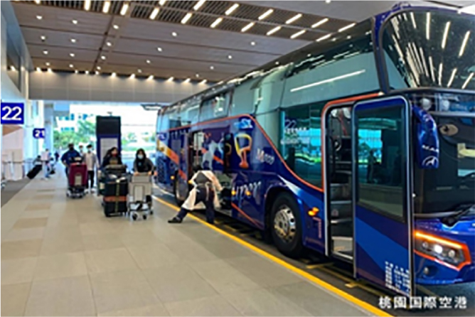 桃園国際空港の防疫バス路線<br>新たに台北・新北市路線を追加、乗車無料で運行開始